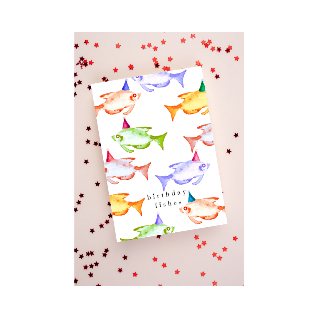 Boxed Greeting Card Set (10) - birthday fishes