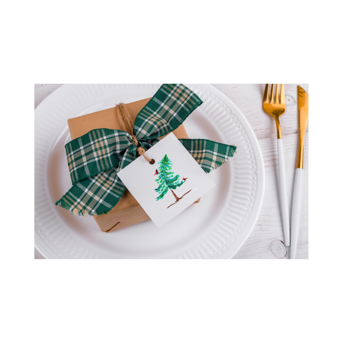 crooked tree gift tags - set of 24