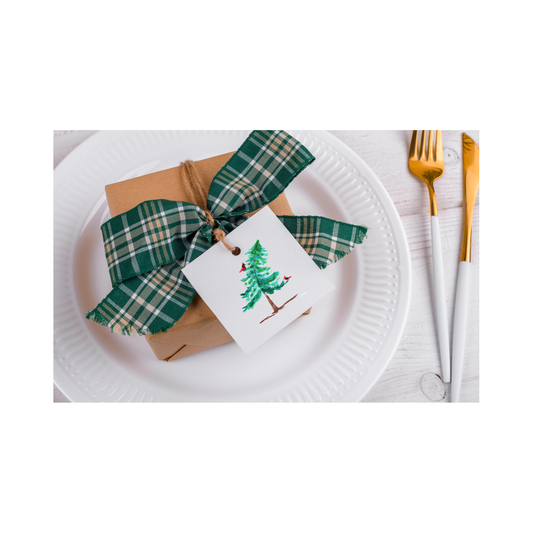 crooked tree gift tags - set of 24