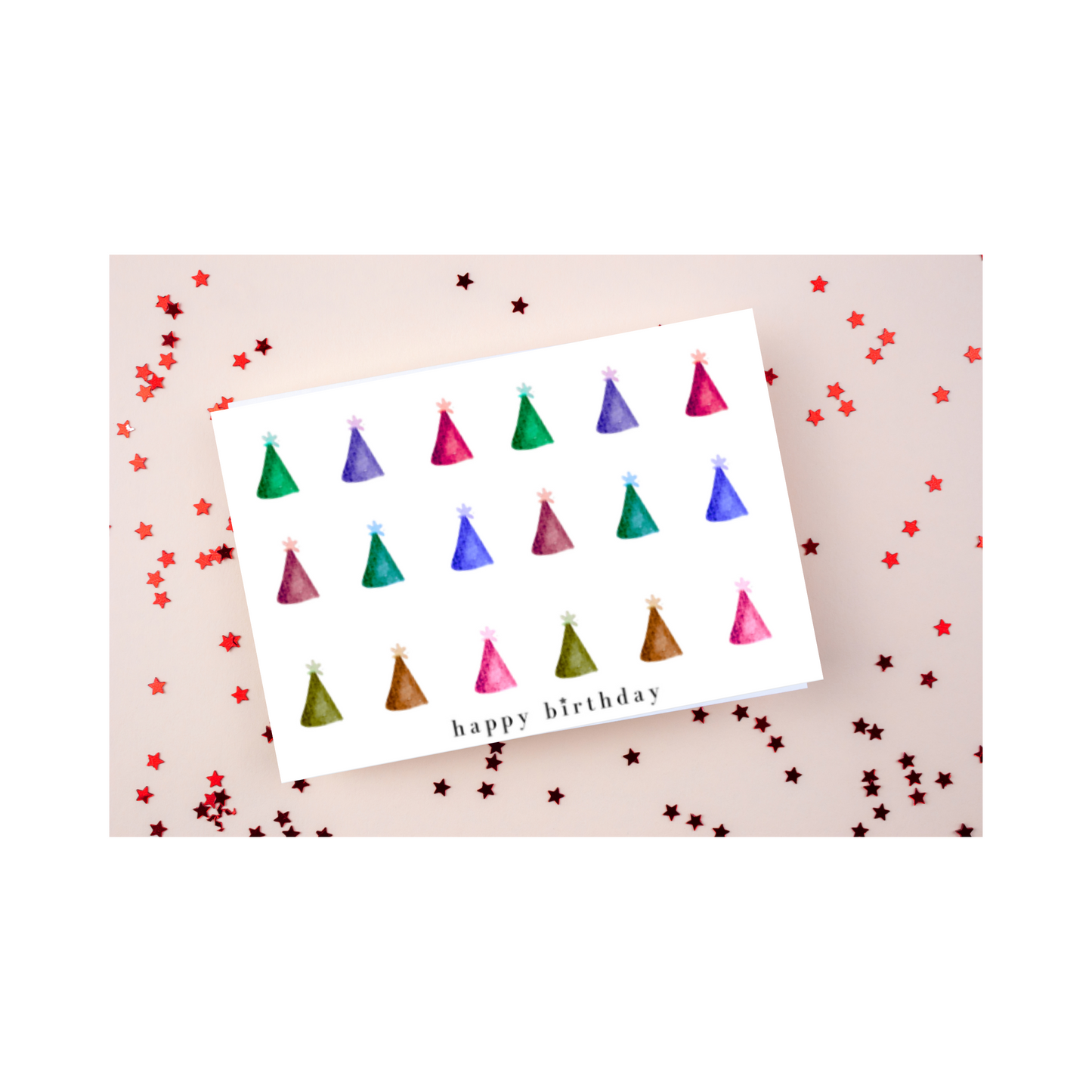 Boxed Greeting Card Set (10)- party hats, lined envelope