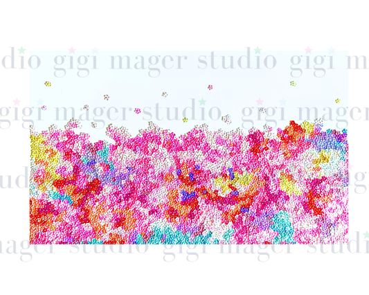 Colorful abstract pattern with 'gigi mager studio' branding on a white background