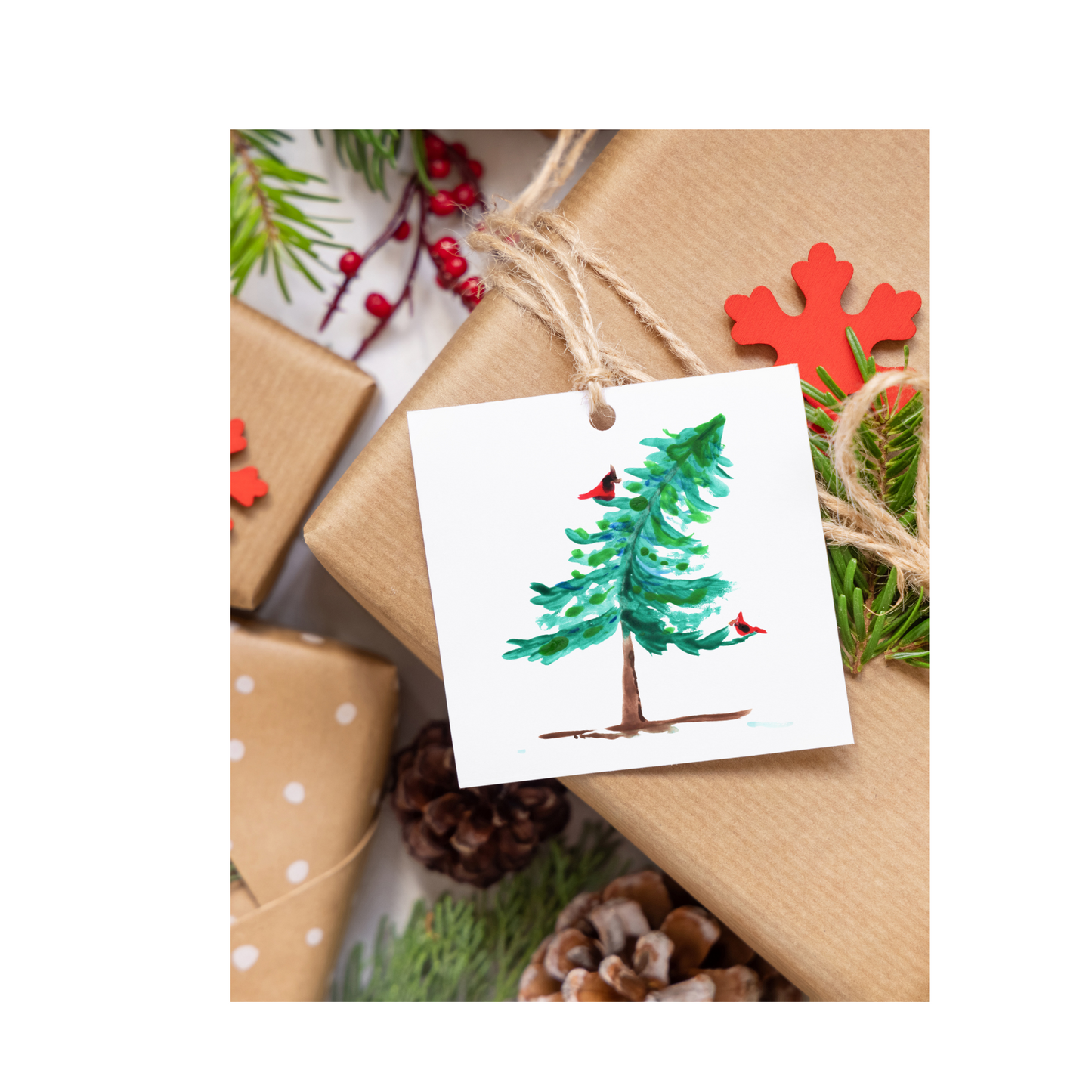 crooked tree gift tags - set of 24