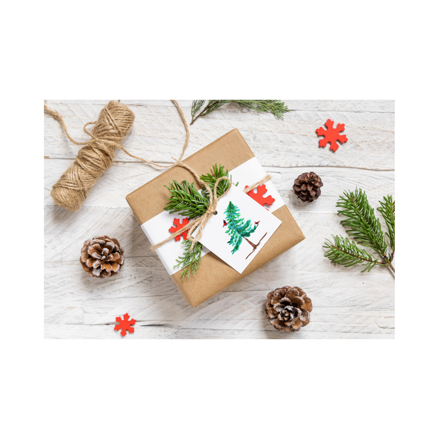 crooked tree gift tags - set of 24